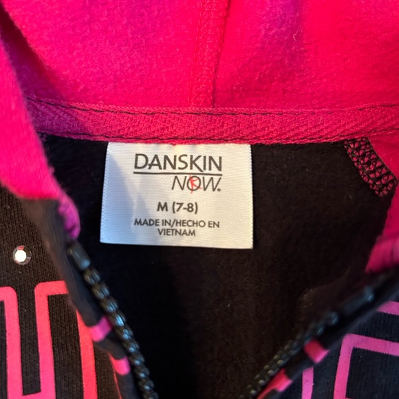Danskin  Now Girls Size Medium (7-8) Hooded Jacket Hot Pink and Black - Picture 4 of 4